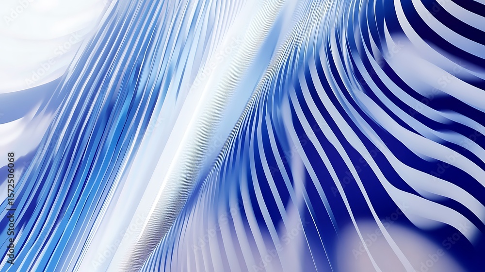 Wall mural abstract flowing blue and white lines create a dynamic and futuristic background