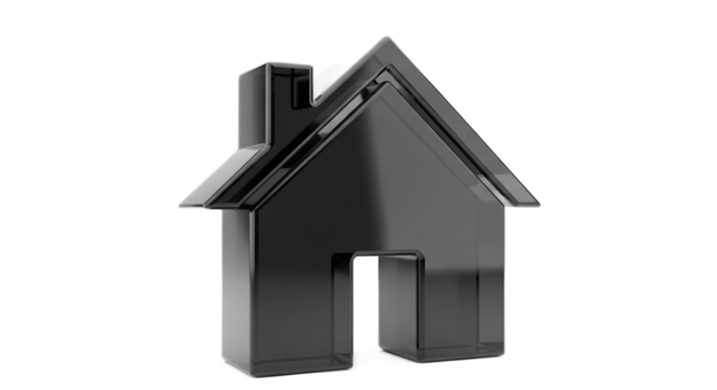 Sleek Modern House Icon on a White Background – Clean, Contemporary Symbol of Home and Shelter