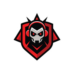 Aggressive Gaming Mascot Logo – Ninja Warrior with Gun | E sports Team, Streaming & YouTube Branding sport, emblem, mascot, team, badge, logotype, design, club, game, graphic