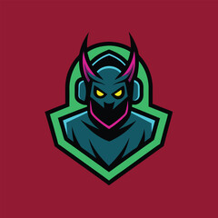 Aggressive Gaming Mascot Logo – Ninja Warrior with Gun | E sports Team, Streaming & YouTube Branding sport, emblem, mascot, team, badge, logotype, design, club, game, graphic