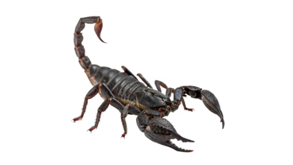 Close up of a scorpion on a transparent background