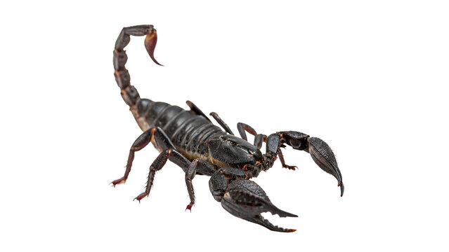 Close up of a scorpion on a transparent background