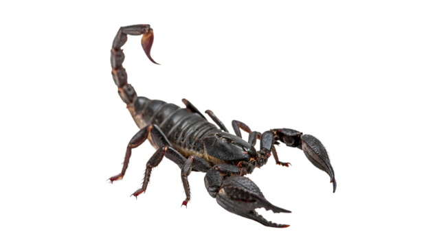 Close up of a scorpion on a transparent background
