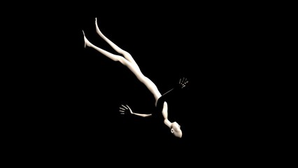 The Human Element: Minimalist Motion and Emotion floating and reaching through the Dark