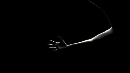 The Human Element: Minimalist Motion and Emotion floating and reaching through the Dark