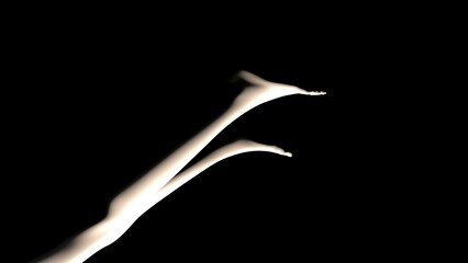 The Human Element: Minimalist Motion and Emotion floating and reaching through the Dark
