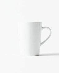 Fototapeta premium Realistic white ceramic mug mock-up with simple design isolated on a white background