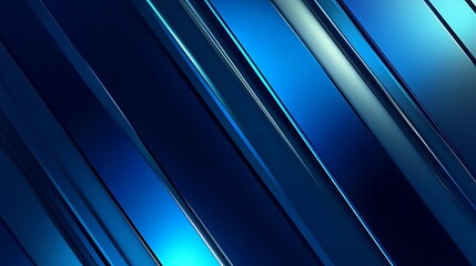 Abstract diagonal blue metallic stripes with subtle light reflections
