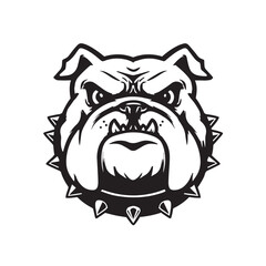 Vector illustration of a dog head with a tribal monster evil gothic design and a crown