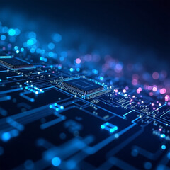 Obraz premium Futuristic Technology Background – AI Generated