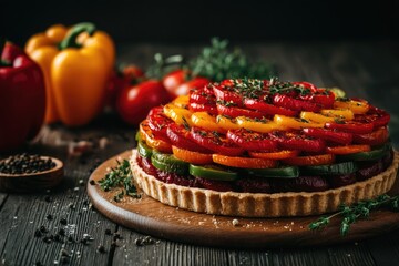 Exquisite Vegetable Tart With Fresh Garden Ingredients