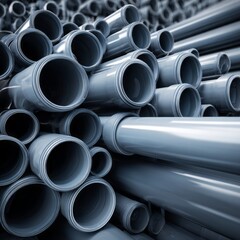 A pile of pipes with a gray color