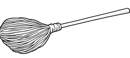 Detailed Illustration of a Mop and Bucket A Clean and Tidy Vector Image for Cleaning Purposes