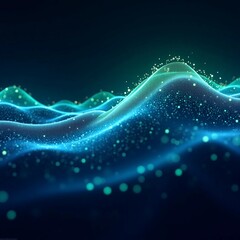 Futuristic Digital Particle Wave Background