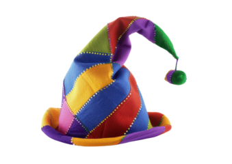 jester hat isolated on white or transparent png
