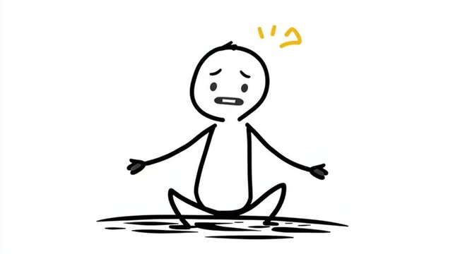 Confused Stick Figure Scratching Its Head