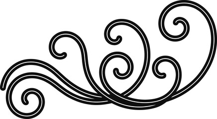 Fototapeta premium Vintage Filigree Swirls, calligraphy font style Decorative Elements, Text Ornaments curly thin line swings swashes, Flourishes Swirls, text divider, flourish Swirl ornament stroke, scroll design