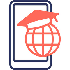 Mobile Learning mixed color icon