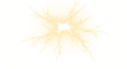 Abstract Pale Gold Lightning Burst Design Element.
