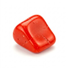 Red coral polished to smoothness isolated on a white