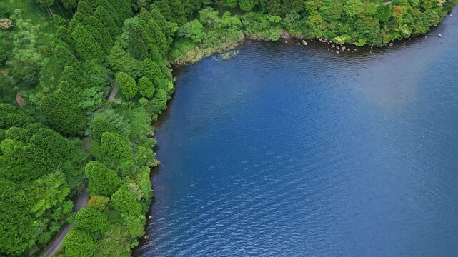 芦ノ湖の空撮映像（夏）04｜Aerial View of Lake Ashi in Summer, Hakone, Japan
