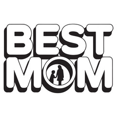 Best mom silhouette mother child holding hands vector