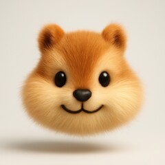 Obraz premium Cute fluffy cartoon animal face