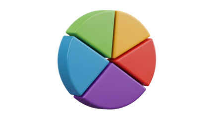 Colorful 3D Pie Chart Data Visualization and Infographic Element