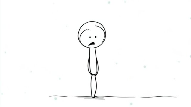 Sad Stick Figure Showing Melancholic Expression