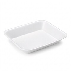 White NPX foam tray isolated on a white