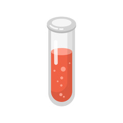 Chemistry laboratory glass science test flask. Cartoon lab beaker equipment. Chemical glassware tube. Measuring container for scientific medical experiment. Flask with chemical liquid. Vector
