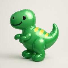 Fototapeta premium Cute inflatable green dinosaur toy.