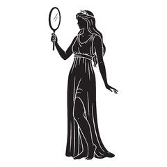 Versatile Aphrodite black vector asset, a truly modern digital image for diverse uses &ndash; Aphrodite silhouette &ndash; Aphrodite Vector &ndash; Silhouette of Aphrodite &ndash; Greek goddess silhouette

