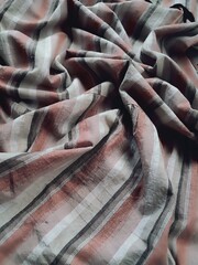 texture, pattern, background of white, cream and brown striped fabric with vintage style