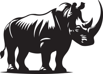 Fototapeta premium black rhino vector illustration