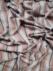 texture, pattern, background of white, cream and brown striped fabric with vintage style