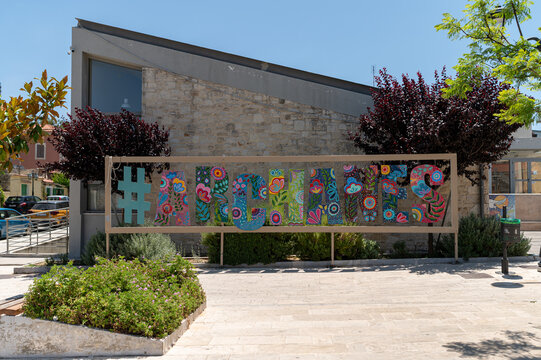 Colorful mural in Archanes highlights creativity and local culture in Crete, Greece