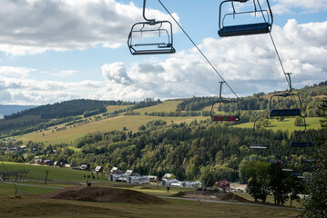 Mountain landscape of Dolní Morava, Czechia, lush and panoramic