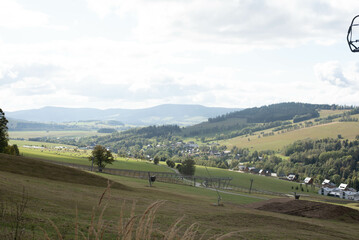 Mountain landscape of Dolní Morava, Czechia, lush and panoramic