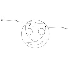 Continuous one line drawing laughing face. World laughter day concept. Single line draws design vector graphic illustration