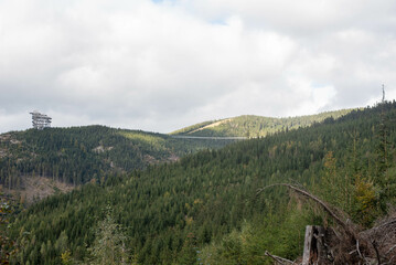Sky Bridge 721 in Dolní Morava, Czechia, spanning forested valley
