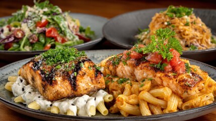 Fototapeta premium Quick-service menus packed with comforting, recognizable foods that appeal to a wide audience. 