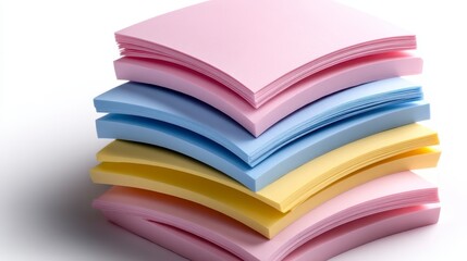 concept of quarterly report on sticky notes isolated on white background. A visual guide showcasing quarterly performance data displayed on individual adhesive notes against a pure white