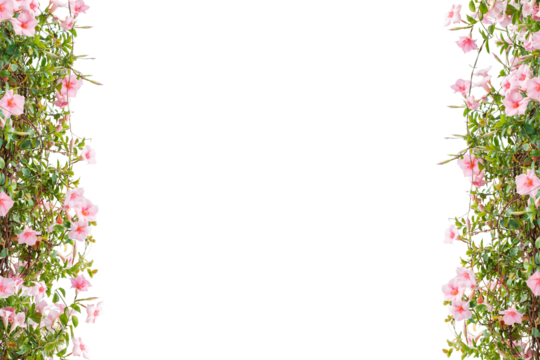 Pink flower frame isolated