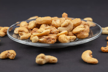 Roasted or raw cashews. Delicious nuts cashew