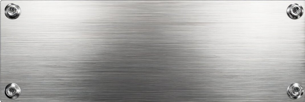 Brushed metal plate with mounting holes