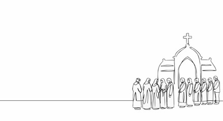 Monk standing in front of the church.