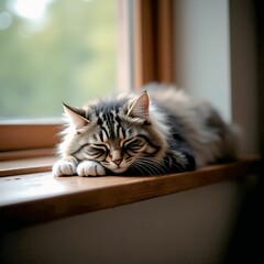 cat on the window sill
