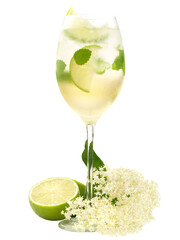 Hugo Cocktail isolated on transparent PNG background