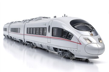 Fototapeta premium A bullet train model isolated on white background, full length, no shadow